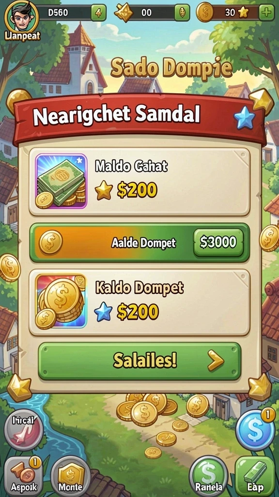 Menu permainan yang bervariasi dan mudah diakses.