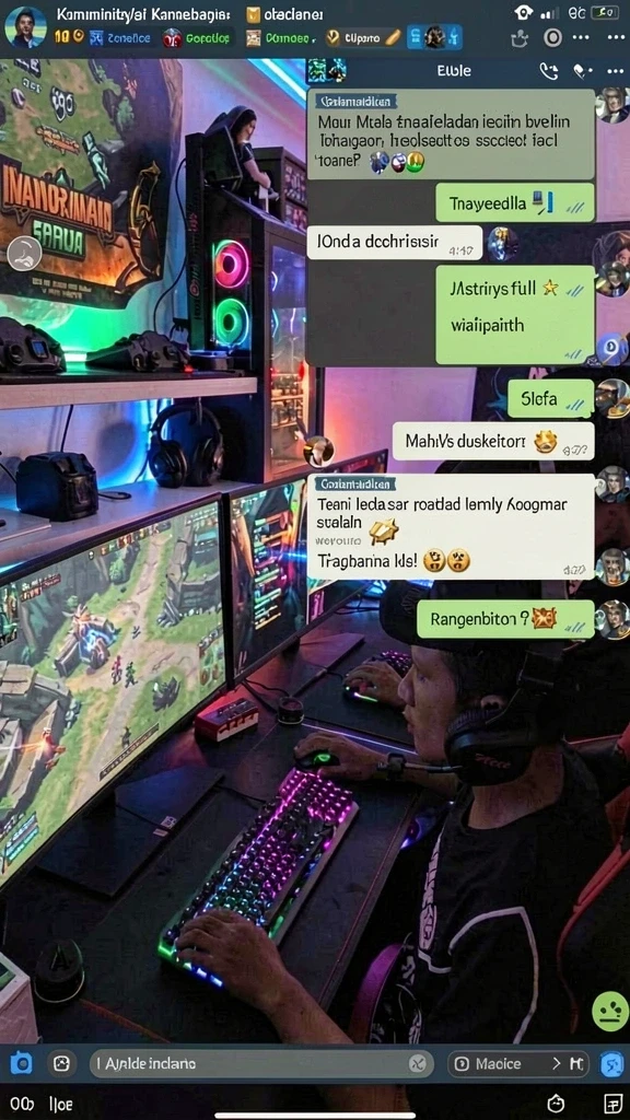 Aksi seru dalam pertempuran melawan monster.