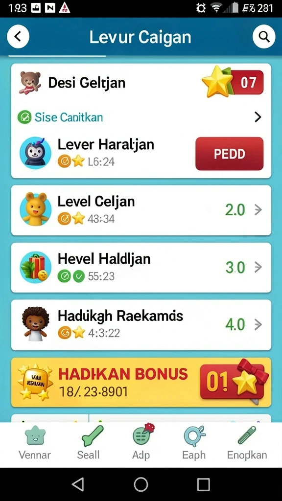 Screenshot saat memilih jenis permainan dalam aplikasi.