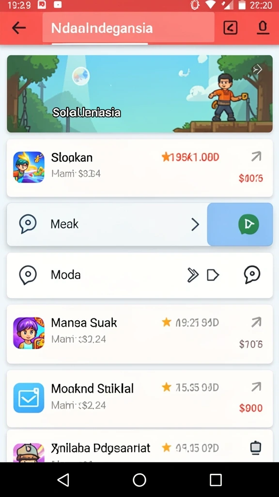Tampilan awal game dengan karakter pahlawan yang menarik.